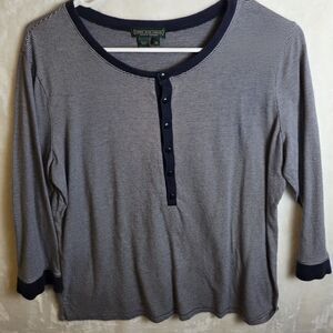 Lauren Jeans Co. Women's Size XS Blouse Top Striped Boat Neck‎